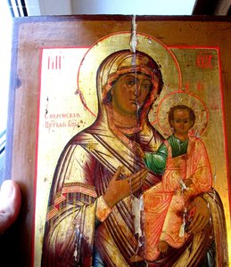 Икона "Смоленской Божией Матери" Палех. Сусальное золото. Пр