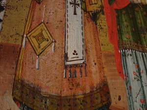 Греческая икона. Святые "Модест Иерусалимский и Мамант К."