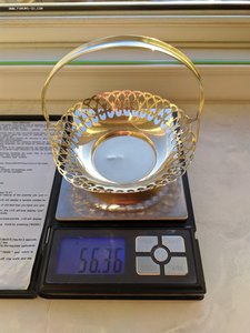 Серебряная конфетница, орешница, 1954г, 875 проба