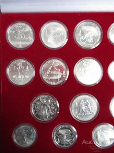 Набор Олимпиада-80, 28 монет в красной коробке, UNC