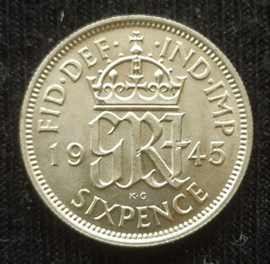 6 пенсов 1945 г. Георг VI (Великобритания)