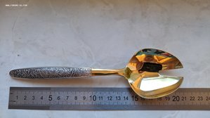 Раздаточная серебряная ложка для салата, 916 проба