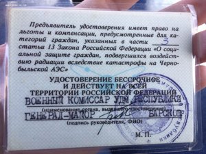 Участник ликвидации последствий аварии МАЯК с доком