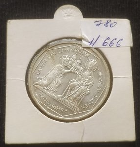 10 марок 2000 г. "1200 лет Собору в Аахене" (ФРГ)