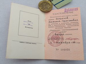 Комплект дубликатов на партизана.