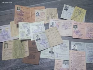 Лот различных водительских удостоверений.