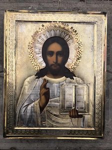 Икона 19й век серебро 84 проба