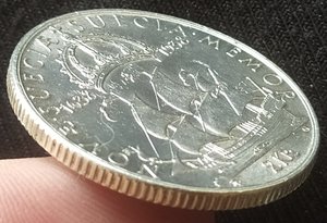 2 кроны 1938 (Швеция) Густав-V "300 лет поселению Делавэр"