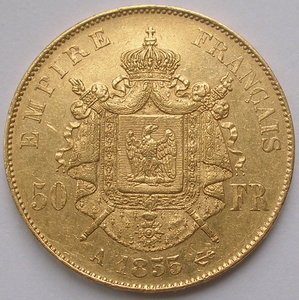 50 франков 1855 А КМ # 785.1 - по мск фикс