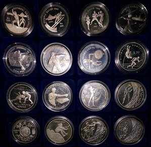 16 унцовок __ СЕРЕБРО __ Разные страны ___ СПОРТ____