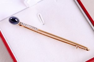 Брошь Сапфир более 2 ct. СССР Золото 583 проба.