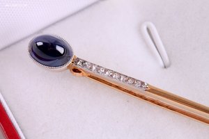Брошь Сапфир более 2 ct. СССР Золото 583 проба.