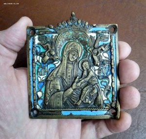 Икона Божией Матери Страстная. 5 эмалей.