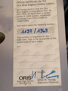 ORIS - Blue Eagles Limited Edition