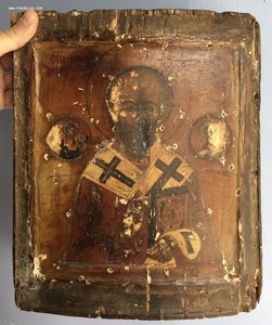 Икона Николай Чудотворец. Глубокий ковчег. 17 век