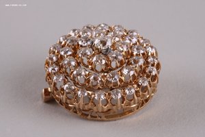 Крупная брошь Малинка 56 проба Бриллианты 2.41 ct Заключение