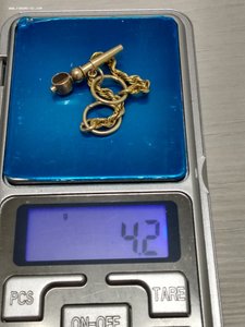 Ключик с цепочкой для карманных часов 56 проба.