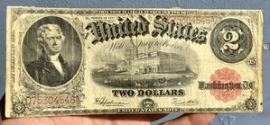 Бона 2 доллара 1917 год. США. СОСТОЯНИЕ