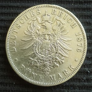 5 марок 1876 Н (Германия)