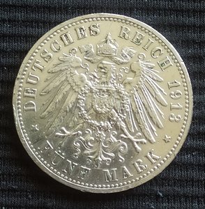 5 марок 1913 А (Германия)