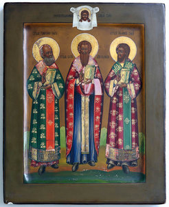 Икона "Три святителя: Василий Великий, Григорий Богослов