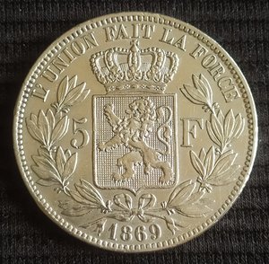 5 франков 1869 (Бельгия)