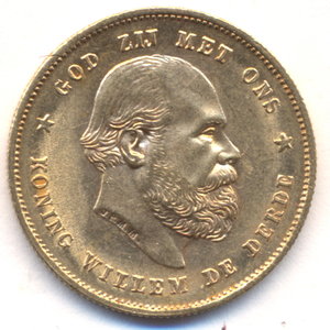 10 гульденов 1876 г. - Нидерланды.