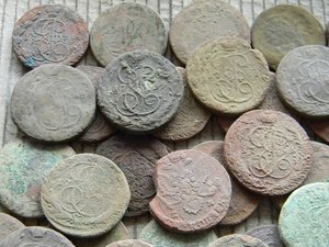 84 царских пятаков Екатерины 1763-1786 гг.