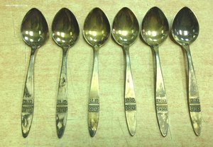 Набор кофейных ложек 6 штук Серебро 916 проба