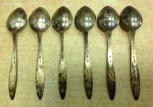 Набор кофейных ложек 6 штук Серебро 916 проба