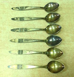 Набор кофейных ложек 6 штук Серебро 916 проба