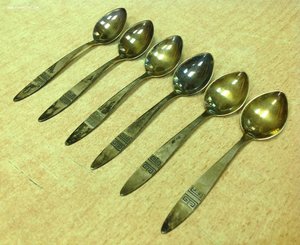 Набор кофейных ложек 6 штук Серебро 916 проба