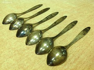 Набор кофейных ложек 6 штук Серебро 916 проба