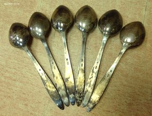 Набор кофейных ложек 6 штук Серебро 916 проба