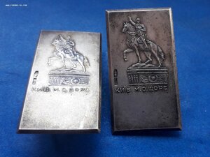 Накладка на блокнот"Памятник Щорсу в Киеве" серебро875 2шт.