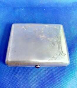 Портсигар. Серебро 875. Гравировка