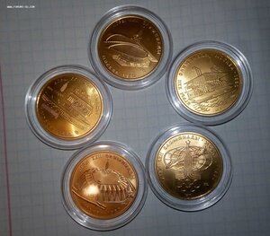 Золото. 100 рублей Олимпиада 80 ! 5 разных