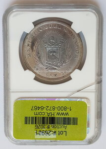 Сальвадор 1 песо 1894 года ( NGC aUNC )