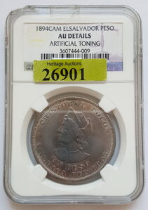 Сальвадор 1 песо 1894 года ( NGC aUNC )