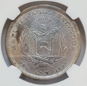 Сальвадор 1 песо 1894 года ( NGC aUNC )