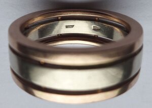 Кольцо (14 грамм,585 проба) комбинированное золото.