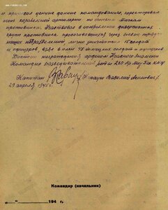 Орден Ал. Невского на комвзвода 189 отдельной штрафной роты