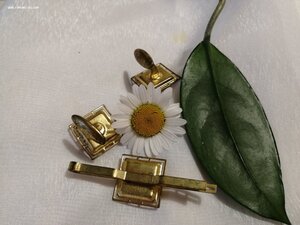 Запонки+зажим для галстука, Янтарь!