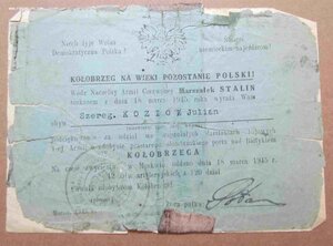 Комплект документов к наградам на сержанта поляка