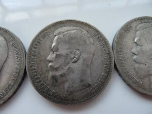 Рубли Николая 2 , 3 шт. 1897 , 1898 , 1897 год