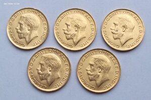 ЗОЛОТО - СОВЕРЕНЫ - 6 монет