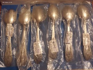 Ложки десертные серебро 875 пр. 6шт. ЗиД, в упаковке