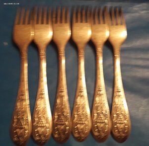 Вилки десертные 6шт., серебро 875 пр.