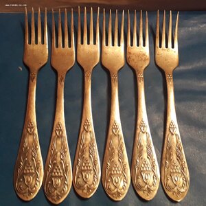 Вилки десертные 6шт., серебро 875 пр.