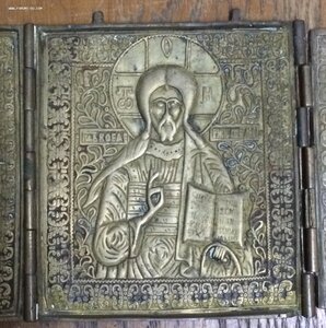 Здоровенный складень Деисус. Иисус Христос. Спас.